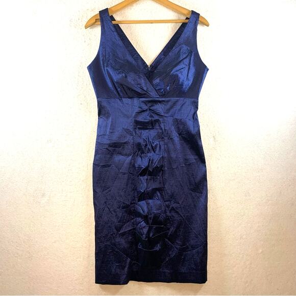 Calvin Klein Dresses & Skirts - Calvin Klein Womens Taffeta Sheath Dress Sz 4 Purple Empire Waist Event Formal